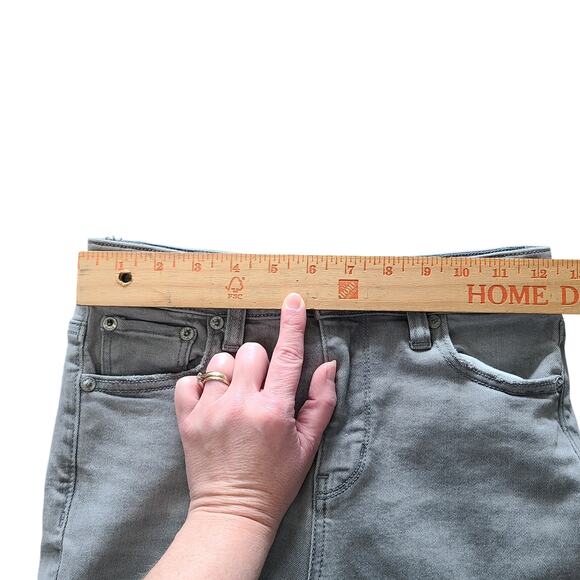 American Eagle Womens Lt Gray Festival Flare Jeans Size 0 R Stretch Boho Denim - Picture 7 of 10